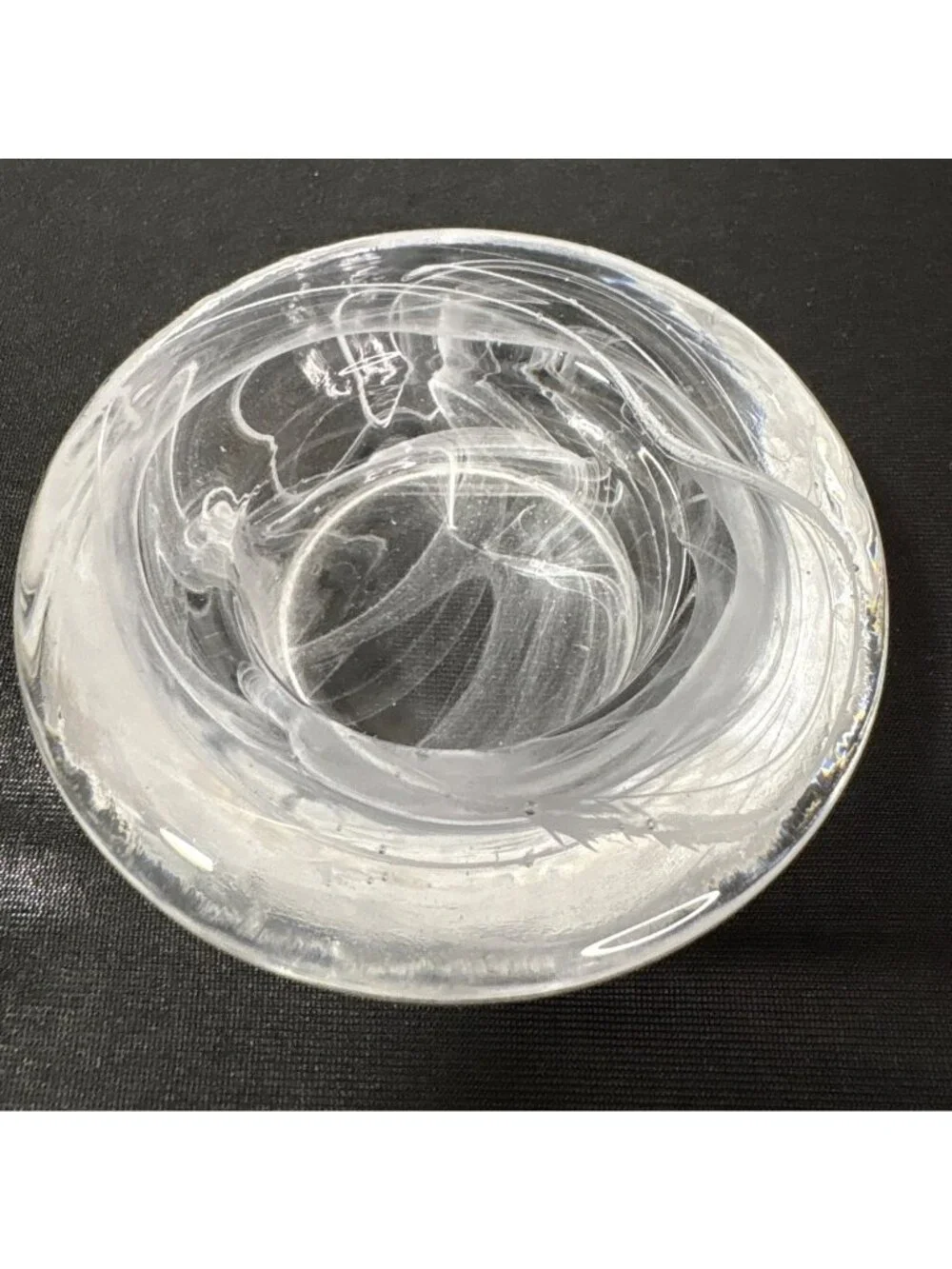Set Of 6 Swirl Votive Candle Holders Clear Glass Decorative Round Bowls Tealight